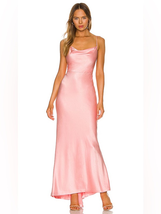 Alice + Olivia Dresses & Skirts - Alice + Olivia Montana Satin-Crepe Gown in Baby Pink